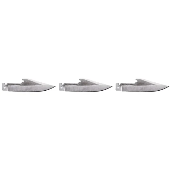 Remington RXB Drop Point Blade Replacement Set, three silver blades in side view