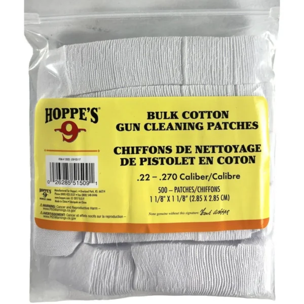Hoppe's Hoppes .22-.270 Cal Gun Cleaning Patches 1-1/8" 500/ct