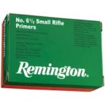 Remington Centerfire Primers, front view of green and red No. 6-1/2 Small Rifle Primers box