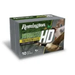Remington Wingmaster HD Shotshells green and gray box, angled front view with bird graphics