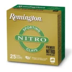 Remington Premier Nitro Sporting Clays Shotshells, green and gold box in three-quarter view