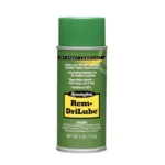Remington REM DRILUBE 4 OZ. AEROSOL, green and silver aerosol can in front view