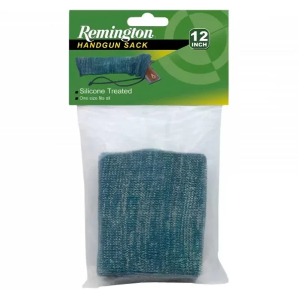 Remington REM GUN SACK WITH SILICONE 12 GREEN green folded gun sack in retail packaging