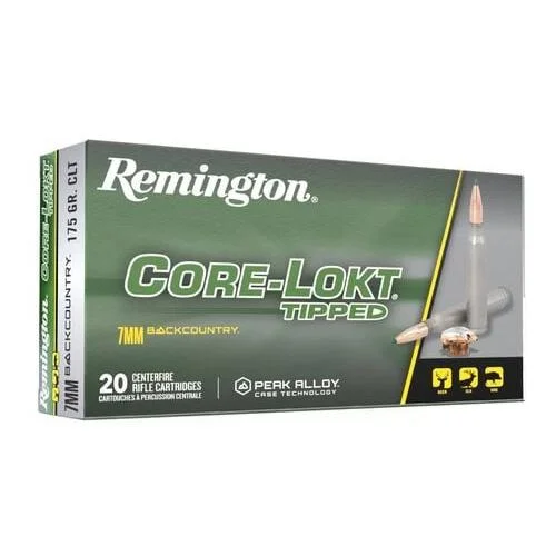 Remington Arms Co. Inc. Remington Core-Lokt Tipped Rifle Ammunition 7mm Backcountry 175gr PT 3125 fps 20/ct