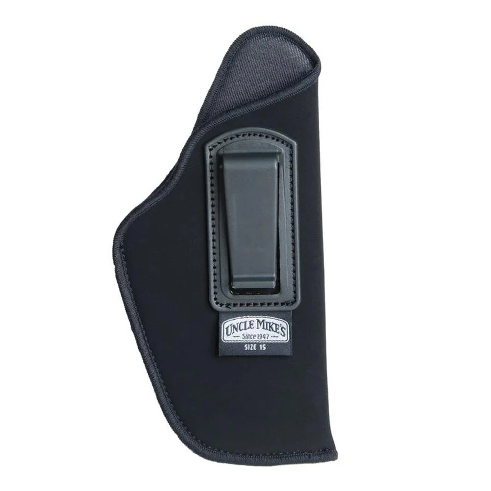 primary-26343 Uncle Mike's U/M Inside Pant Holster Size 12 RH, black front view with rectangular belt clip