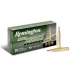 Remington Premier Scirocco Bonded Rifle Ammunition box with two brass cartridges