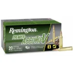 Remington Premier AccuTip Varmint Rifle Ammunition, green box with two cartridges