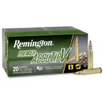Remington Premier AccuTip Varmint Rifle Ammunition, green box with two cartridges