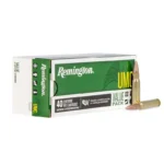 Remington UMC Rifle Ammunition, green and white box with two cartridges visible