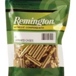Remington Unprimed Brass Rifle Cartridge Cases in green resealable bag with brass cases visible