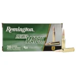 Remington Premier Match MatchKing, green ammunition box with two cartridges