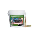 Remington UMC Freedom Bucket, white handled ammunition bucket with two brass cartridges