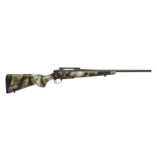 Legacy Sports International Howa Super Lite Rifle, left-side view with camouflage stock