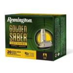 Remington Golden Saber Defense Compact .45 Auto ammunition box with two cartridges pictured