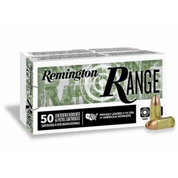 Remington Arms Co. Inc. Remington Range Handgun Ammo 9mm Luger 124 gr FMJ 1110 fps 50/ct