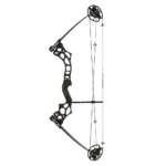 Feradyne Outdoors Muzzy Bowfishing V2 black compound bow, left-side view with cams and cable