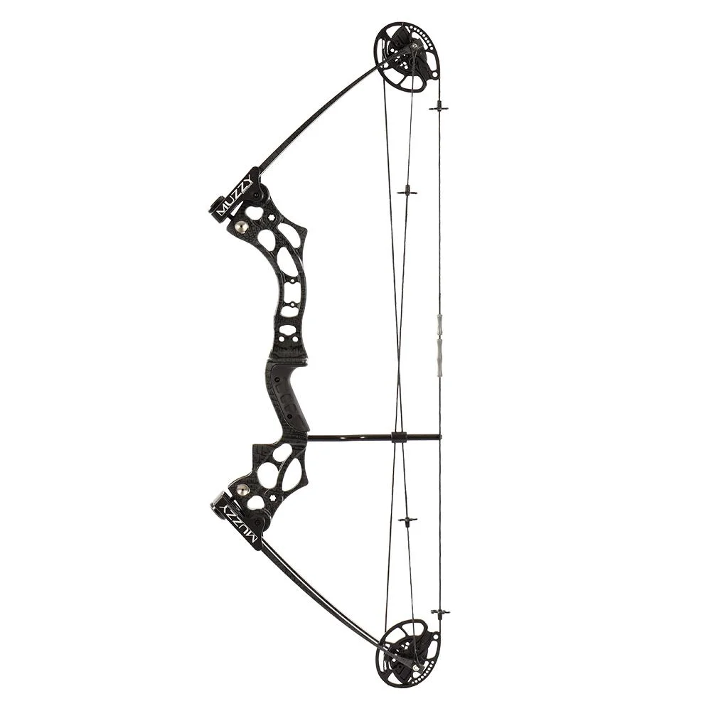 primary-26872 Feradyne Outdoors Muzzy Bowfishing V2 black compound bow, left-side view with cams and cable