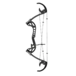 Feradyne Outdoors Muzzy Deviant HLC Bow RH black side view with curved limbs, cams and cables