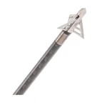 Feradyne Outdoors Muzzy Trocar Broadhead TI, angled view with silver blades and dark ferrule