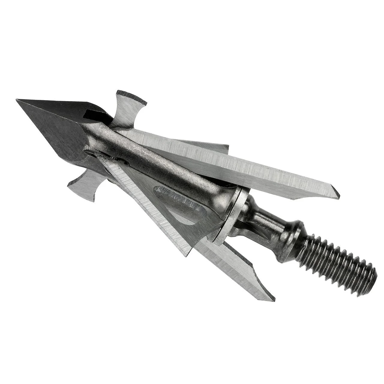 primary-26917 Feradyne Outdoors Muzzy Trocar HB Hybrid 4-Blade Broadhead 1" X 1 5/8" Cut 100 gr 3/pk