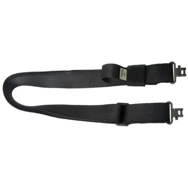 Outdoor Connection Super Sling 2+, black sling laid flat with detachable swivels