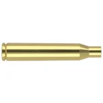 Nosler Unprimed Brass Rifle Cartridge Cases .25-06 Rem, single gold-tone case in side view