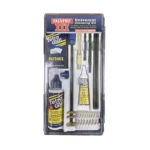 Tetra ValuPro III Gun Cleaning Kit, front view of clear case with rods, brushes and bottles