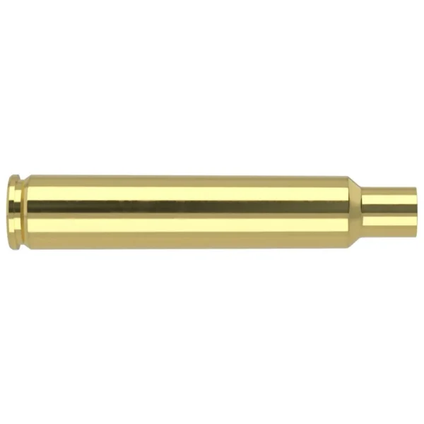 Nosler Unprimed Brass Rifle Cartridge Cases .280 Ackley Improved, single brass case side view