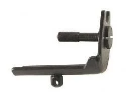 Harris Bipods Adapter #3, black metal bracket angled view with threaded stud and mounting loop