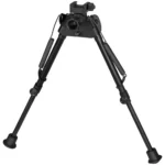 Harris S-LP Bipod Picatinny black front view with extended adjustable legs