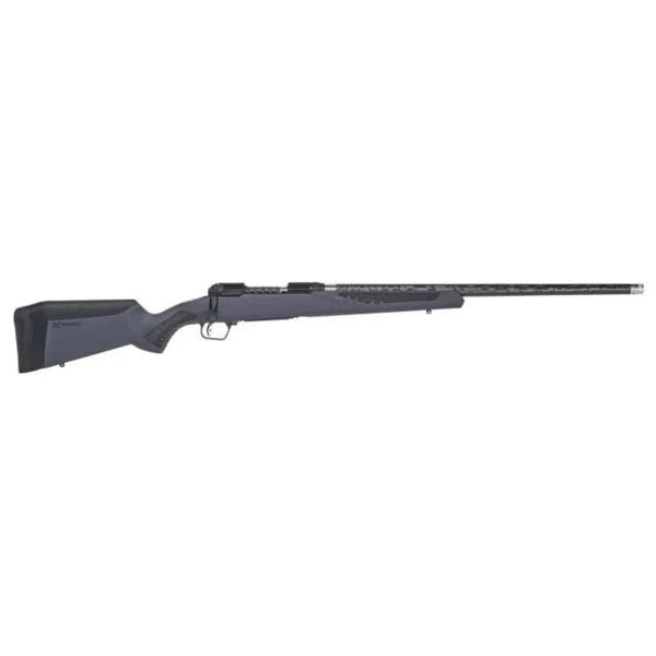 Savage Arms 110 Ultralite Rifle, grey right-side profile with black stock and long barrel