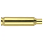 Nosler Unprimed Brass Rifle Cartridge Case, gold-coloured case shown from the side