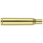 Nosler Unprimed Brass Rifle Cartridge Cases, single polished brass case in side view
