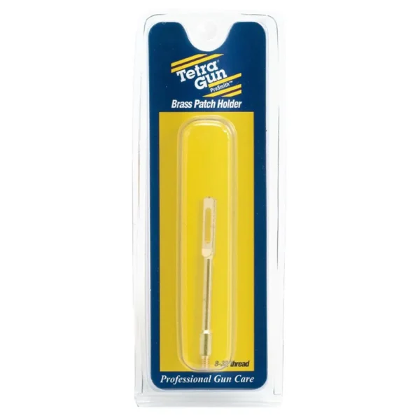 Tetra Pro Smith Brass Patch Holder, brass cleaning accessory in blue and yellow retail packaging