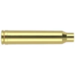 Nosler Unprimed Brass Rifle Cartridge Cases, single gold-colored case in side view