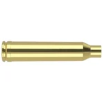 Nosler Unprimed Brass Rifle Cartridge Cases, polished brass case shown from the side