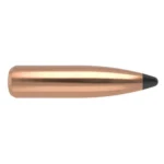 Nosler Partition Rifle Bullets, side view of copper-colored pointed bullet with dark tip