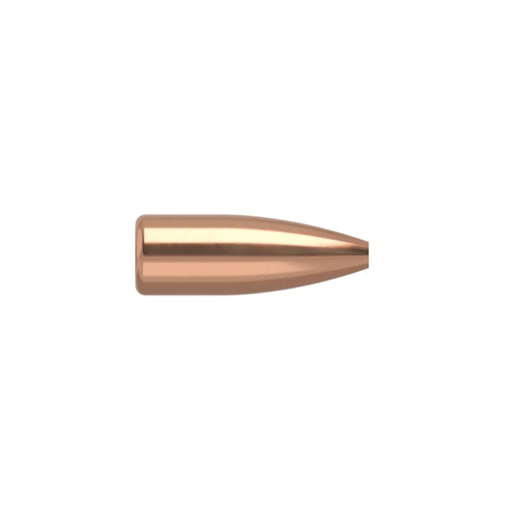primary-27256 Nosler VarMageddon Rifle Bullets, single copper-colored pointed bullet in side view