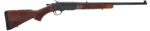 Henry Single Shot Rifle, right-side view with brown wood stock and fore-end