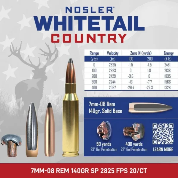 NOSLER 7MM-08 REM 140GR SB SP 20/200