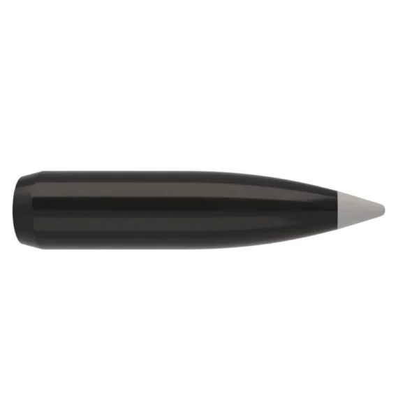 Nosler Ballistic SilverTip hunting rifle bullet, black side view with silver tip