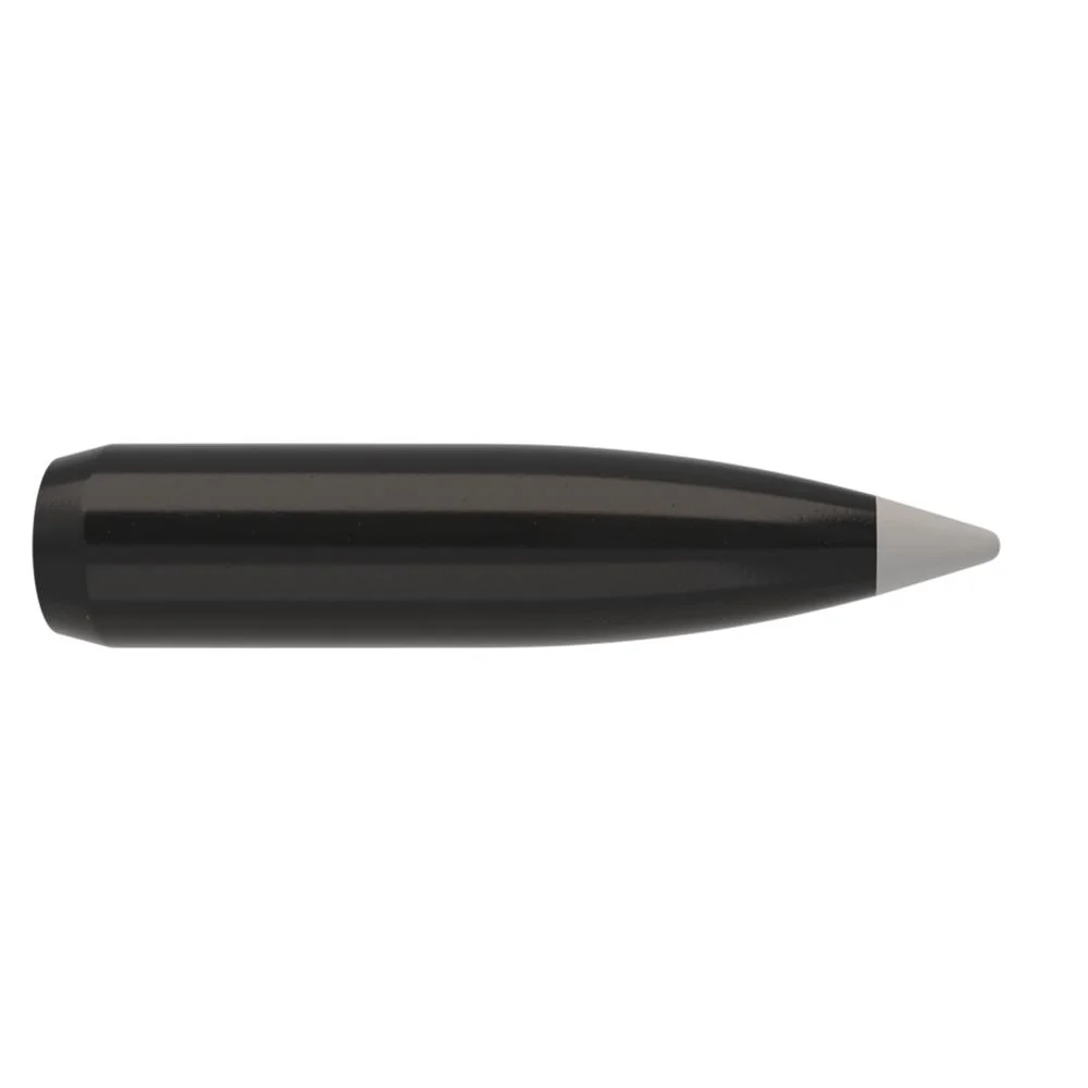 primary-27428 Nosler Ballistic SilverTip hunting rifle bullet, black side view with silver tip