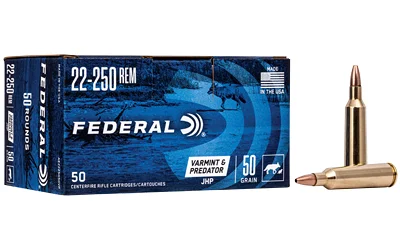 Federal Cartridge Co. Federal American Eagle Varmint & Predator Rifle Ammunition 22-250 Rem. 50 gr JHP 3850 fps 50/ct