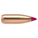 Nosler Ballistic Tip Varmint Rifle Bullets copper-colored bullet with red pointed tip, side view