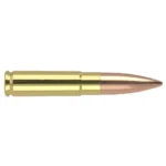 Nosler Match Grade Suppressor Ready Subsonic Rifle Ammunition, brass cartridge side view