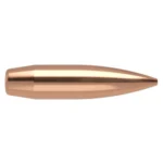 Nosler Custom Competition Rifle Bullets, copper-colored pointed bullet in side view