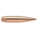 Nosler RDF Match Rifle Bullets, copper-coloured pointed bullet in side view