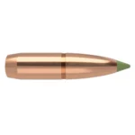 Nosler E-Tip Lead Free Rifle Bullets, side view of copper-coloured bullet with green tip