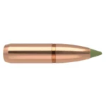 Nosler E-Tip Lead-Free Hunting Rifle Bullets, copper bullet side view with green polymer tip