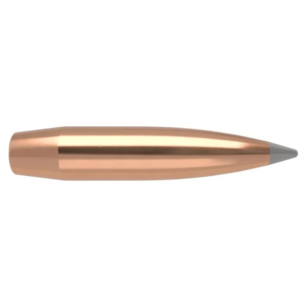 Nosler AccuBond Long Range Rifle Bullets, copper-colored pointed bullet in side view